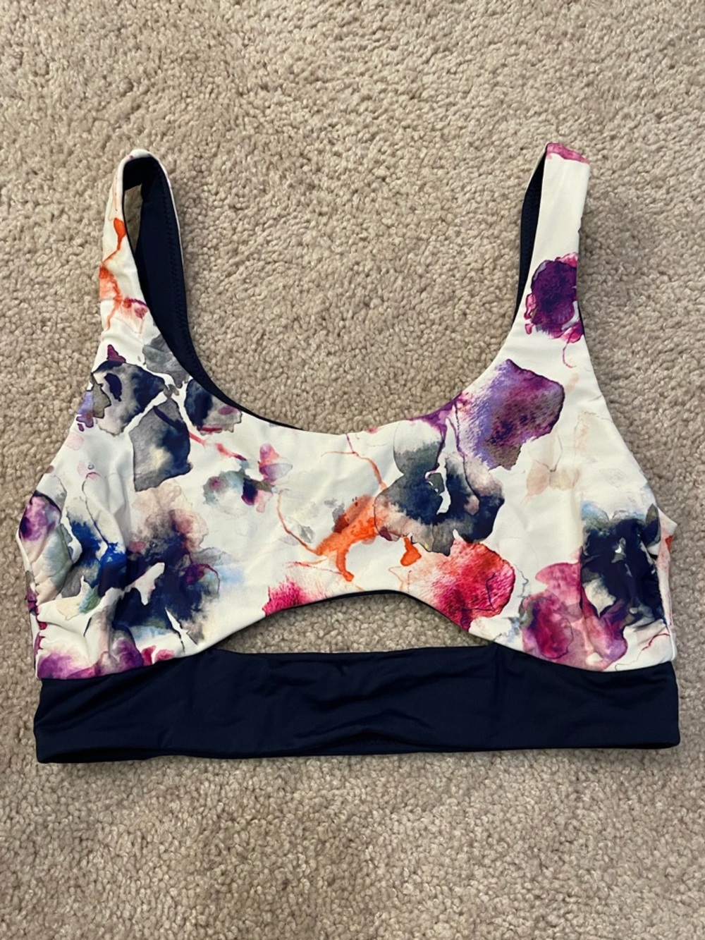 Athleta Watercolor Reversible Swim Top